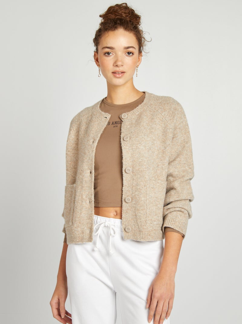 Gilet chaud avec poches Beige - Kiabi