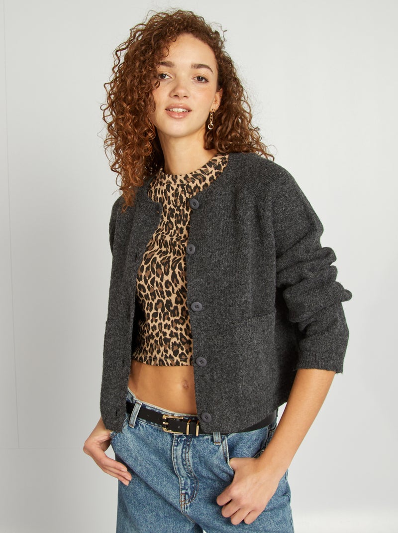 Gilet chaud avec poches Gris - Kiabi