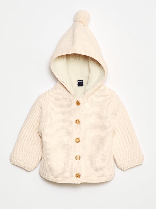 Gilet chaud boutonné en coton - Kiabi