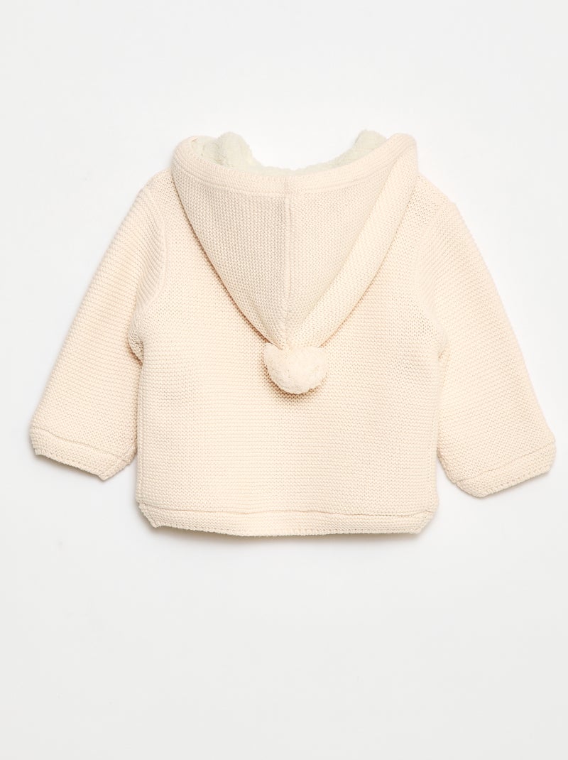 Gilet chaud boutonné en coton Blanc - Kiabi