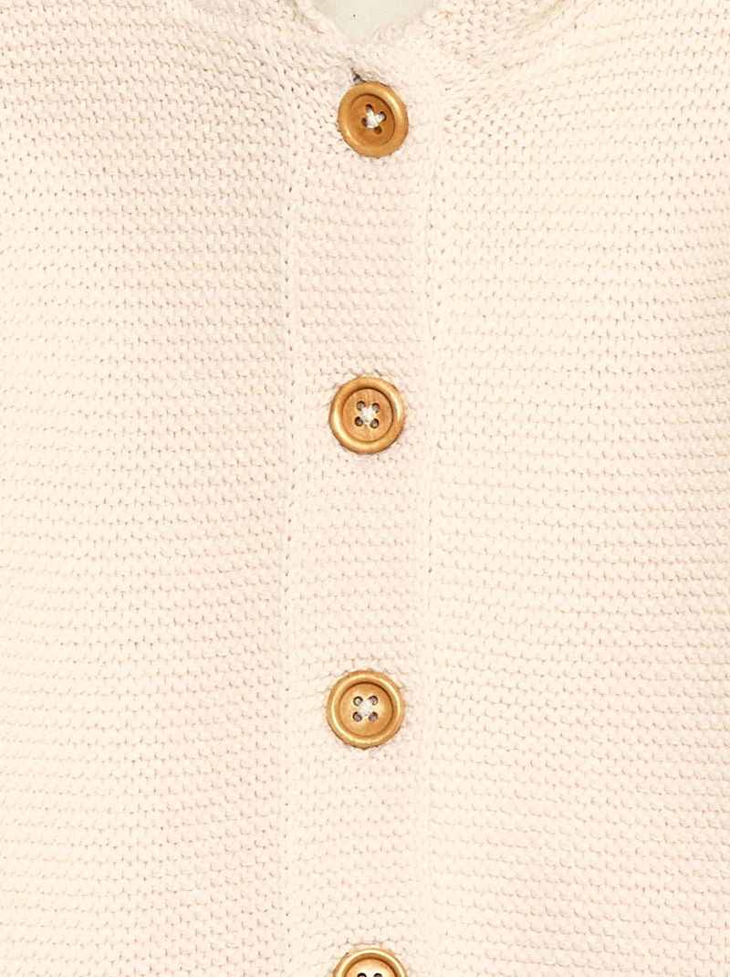 Gilet chaud boutonné en coton Blanc - Kiabi