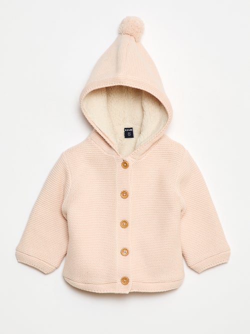 Gilet chaud boutonné en coton - Kiabi