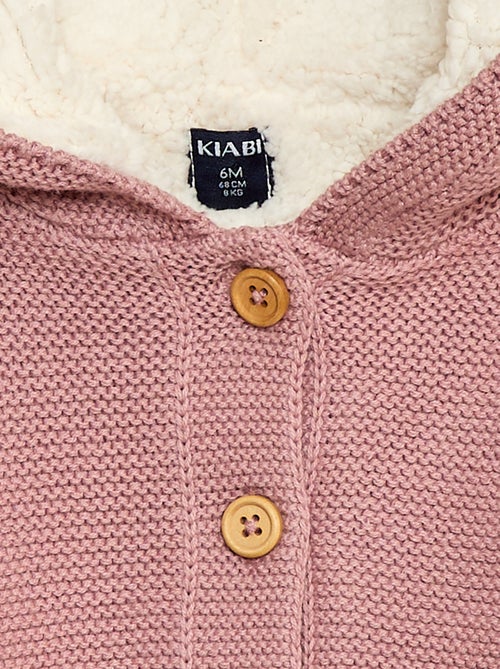 Gilet chaud boutonné en coton - Kiabi