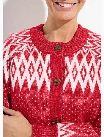 Gilet chaud boutonné jacquard graphique