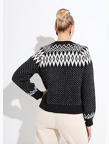 Gilet chaud boutonné jacquard graphique