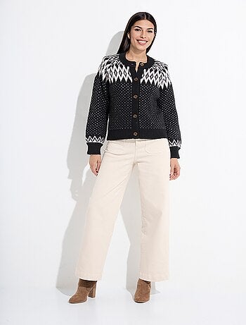 Gilet chaud boutonné jacquard graphique