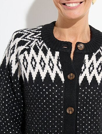 Gilet chaud boutonné jacquard graphique