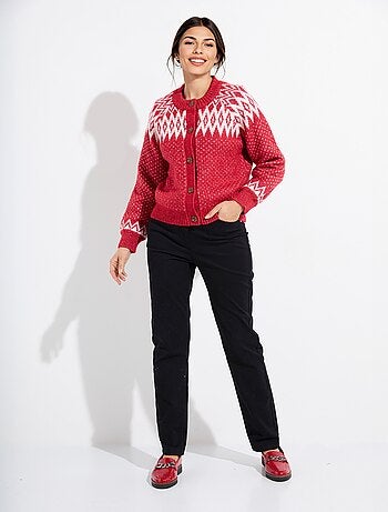 Gilet chaud boutonné jacquard graphique