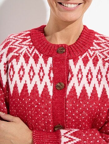 Gilet chaud boutonné jacquard graphique