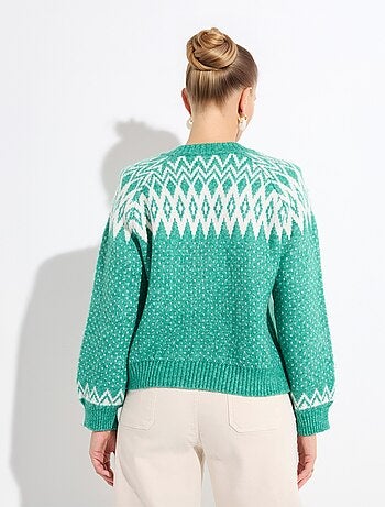 Gilet chaud boutonné jacquard graphique