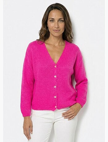 Gilet chaud col V en maille mohair - AFIBEL