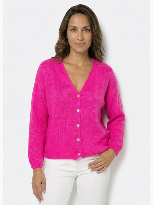 Gilet chaud col V en maille mohair - AFIBEL - Kiabi