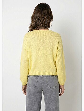 Gilet chaud col V en maille mohair