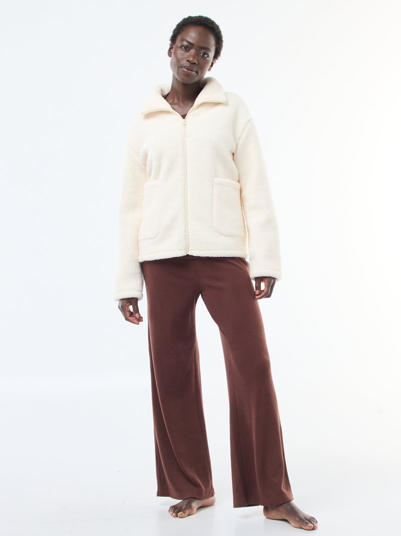 Gilet chaud effet moutonné Beige - Kiabi