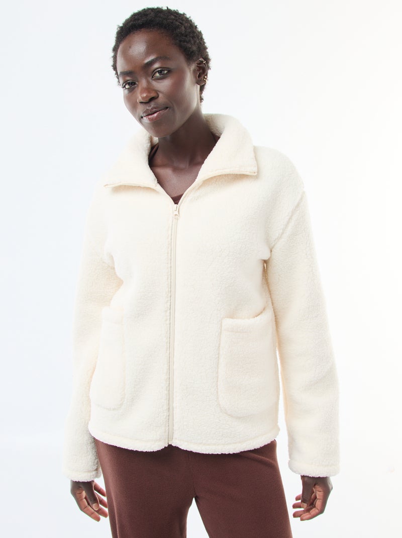 Gilet chaud effet moutonné Beige - Kiabi