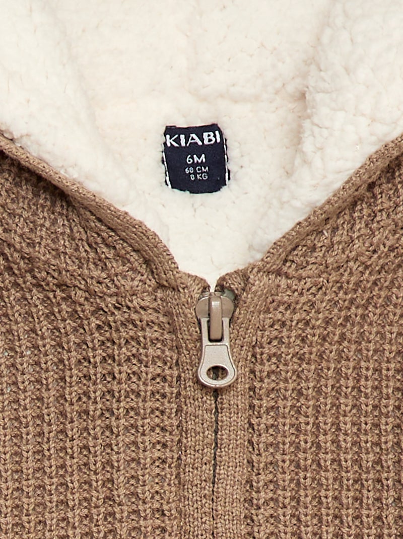 Gilet chaud en coton Marron - Kiabi