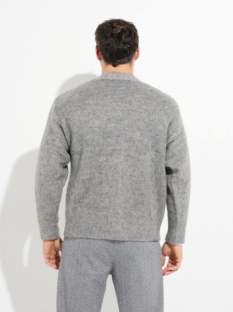 Gilet chaud en maille avec de la laine - AFIBEL Gris - Kiabi