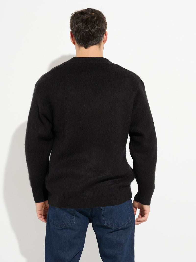 Gilet chaud en maille avec de la laine - AFIBEL Noir - Kiabi
