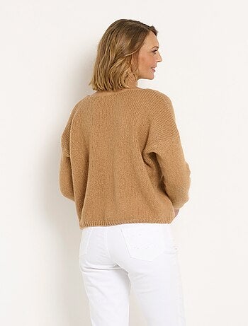 Gilet chaud en mohair avec col v - afibel