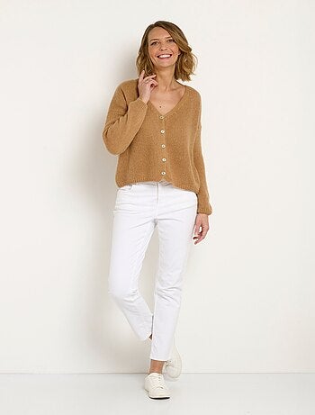 Gilet chaud en mohair avec col v - afibel