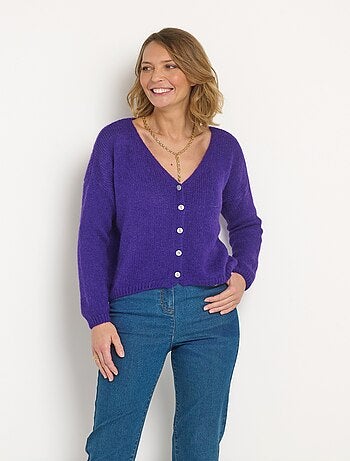 Gilet chaud en mohair avec col V - AFIBEL