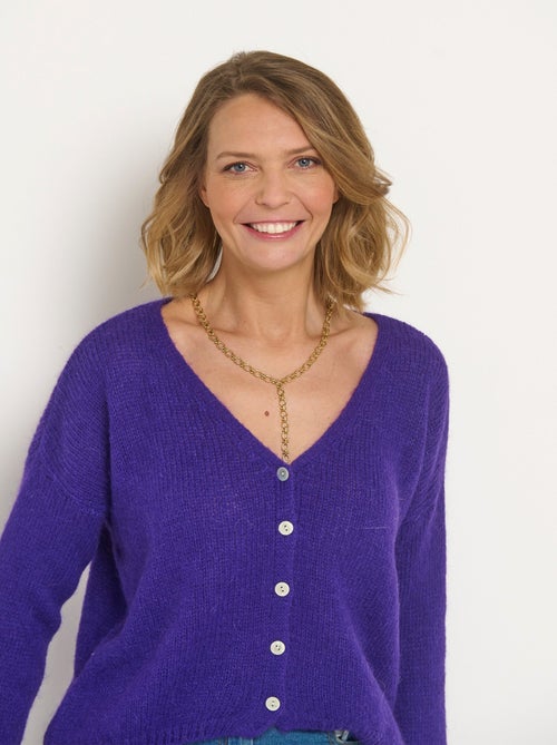 Gilet chaud en mohair avec col V - AFIBEL - Kiabi