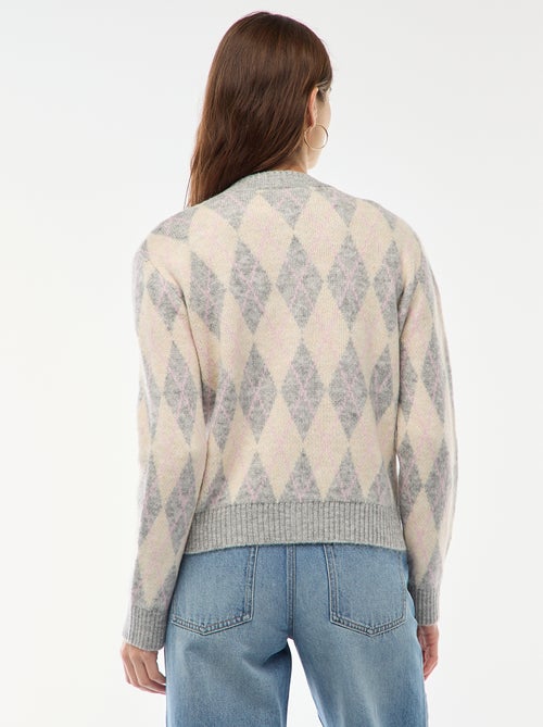 Gilet chaud imprimé losanges - Kiabi