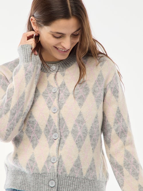 Gilet chaud imprimé losanges - Kiabi