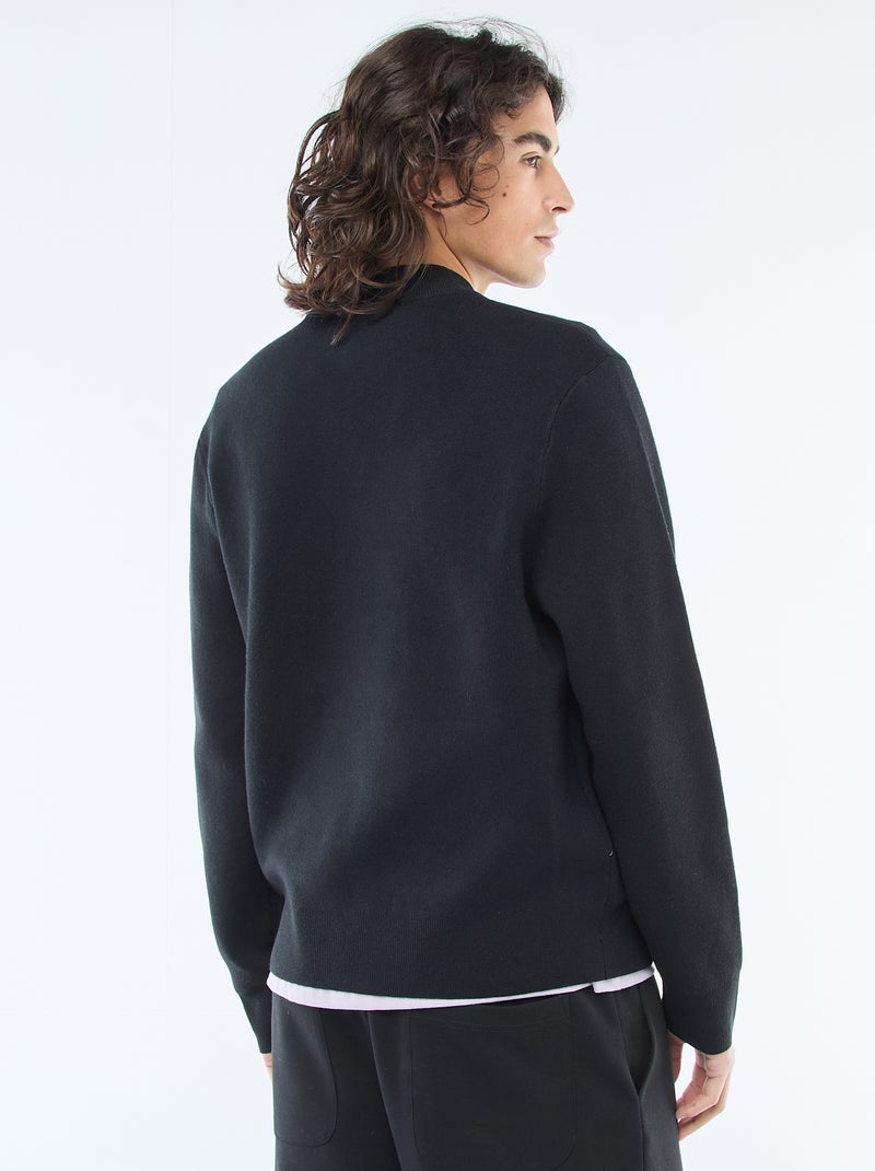 Gilet chaud zippé à col montant Noir - Kiabi