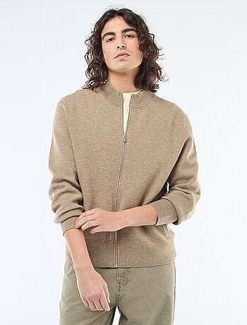 Gilet chaud zippé à col montant