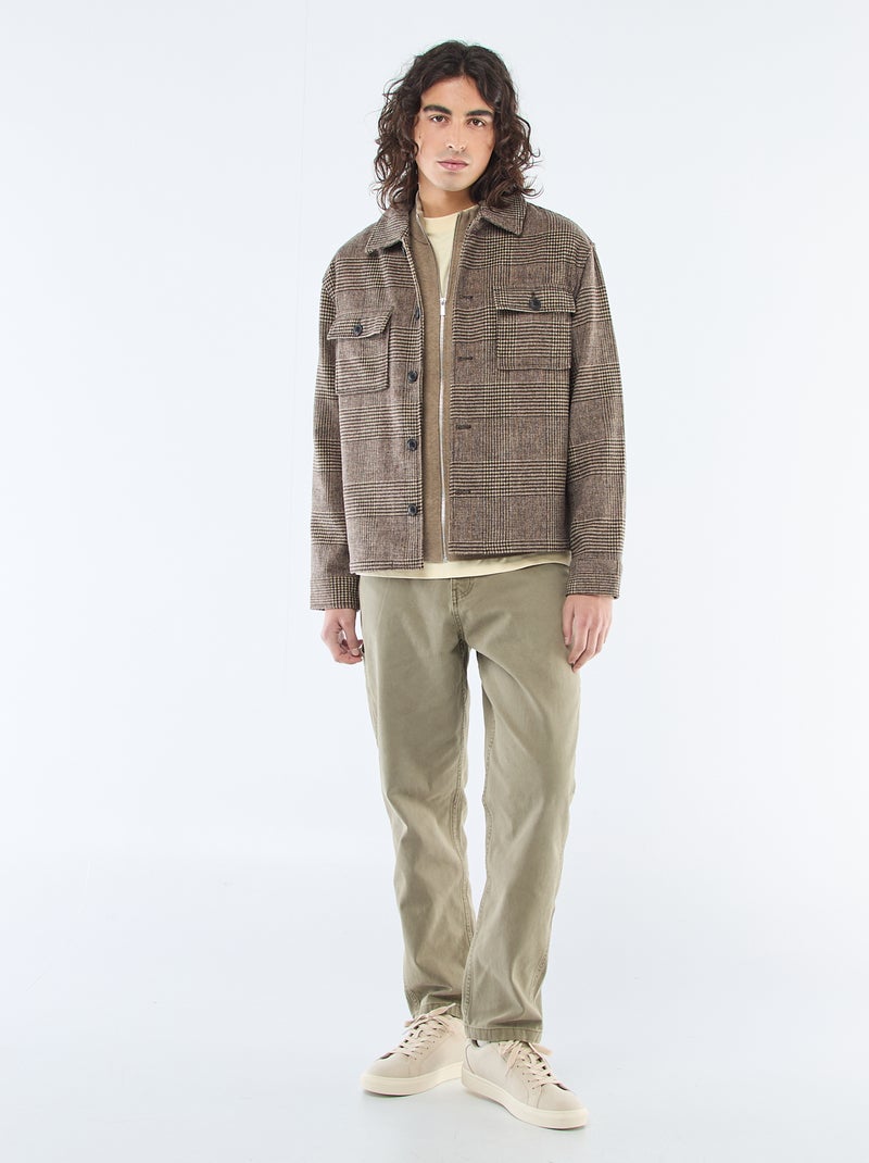 Gilet chaud zippé à col montant Taupe - Kiabi