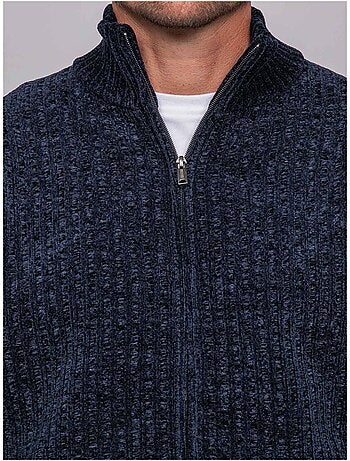 Gilet chenille zippé col montant limago