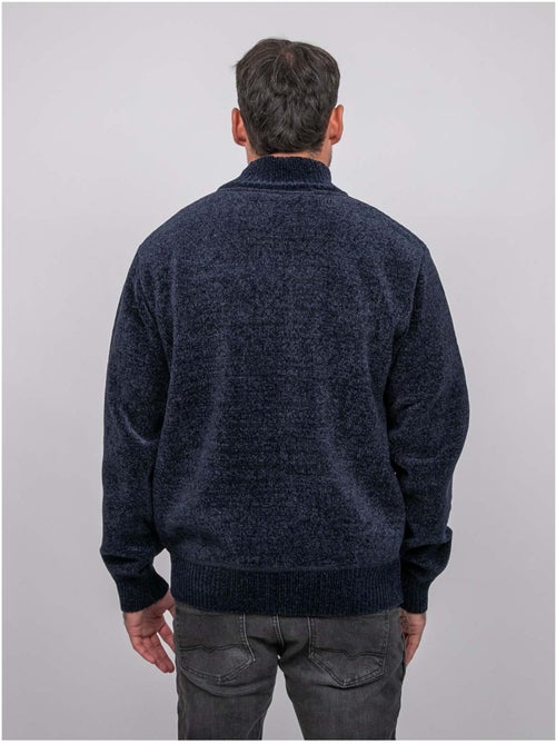 Gilet chenille zippé col montant limago - Kiabi