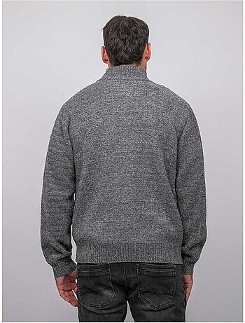 Gilet chenille zippé col montant limago