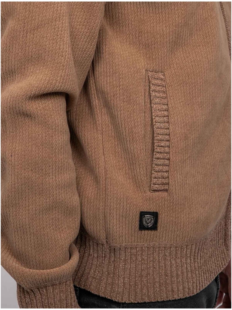 Gilet chenille zippé lerotof Beige - Kiabi