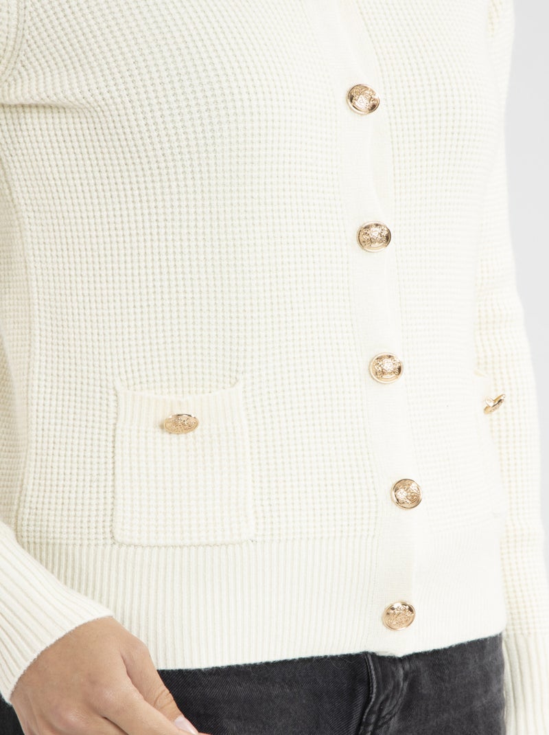 Gilet Chic   Avec Col Rond | Gerard Pasquier Ecru - Kiabi