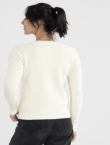 Gilet Chic Ecru Gilets rond