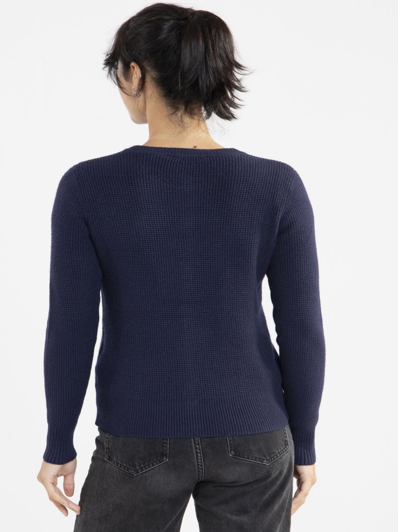 Gilet Chic Marine Gilets rond Bleu marine - Kiabi