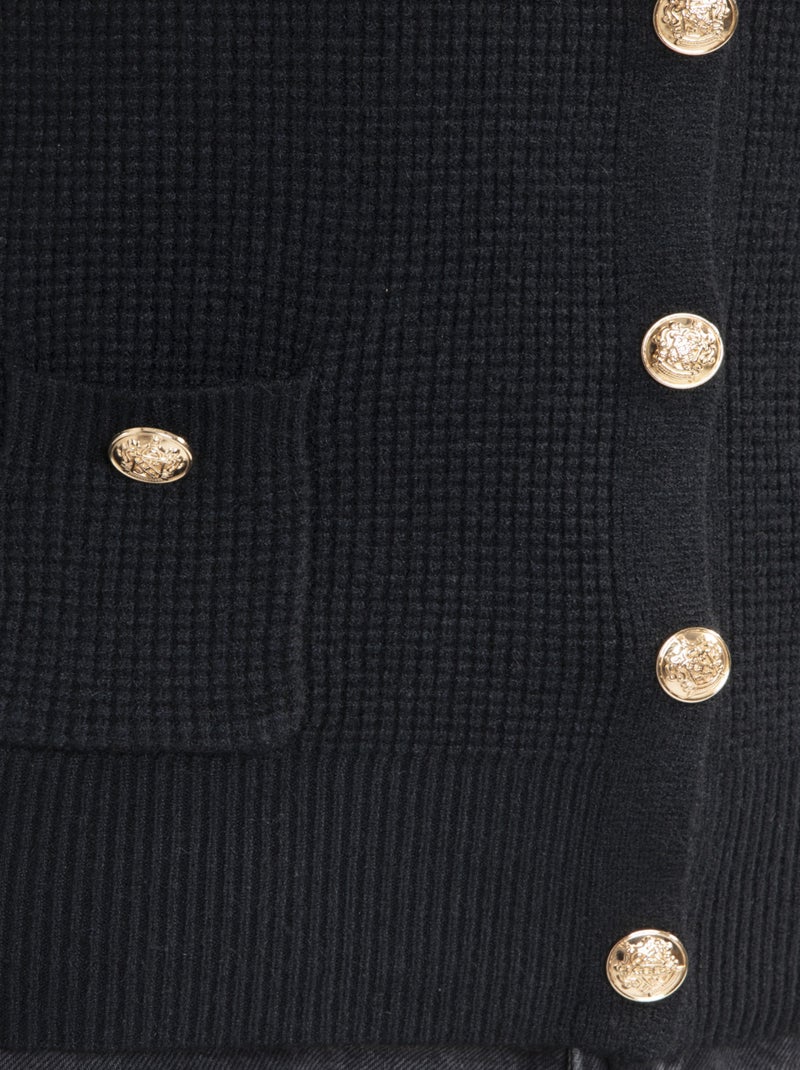 Gilet Chic Noir Gilets rond Noir - Kiabi