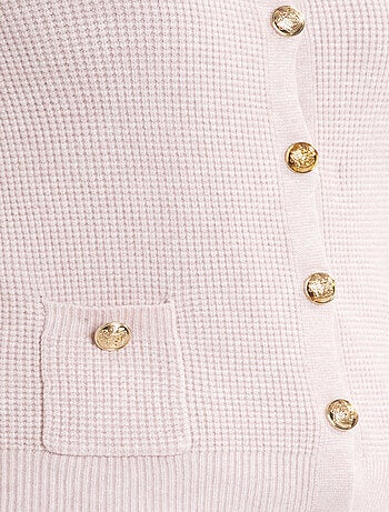 Gilet Chic Rose Avec Col Rond | Gerard Pasquier