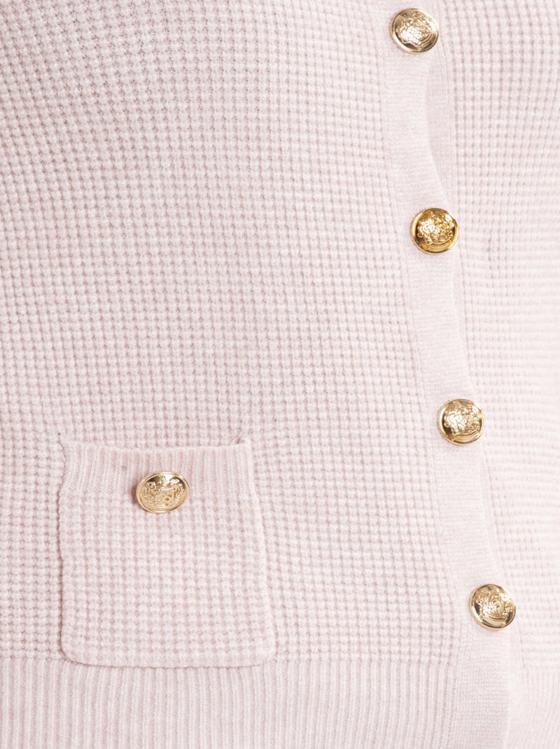Gilet Chic Rose  Avec Col Rond | Gerard Pasquier Rose - Kiabi