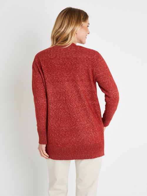 Gilet chiné long bord à bord avec laine - Afibel - Kiabi