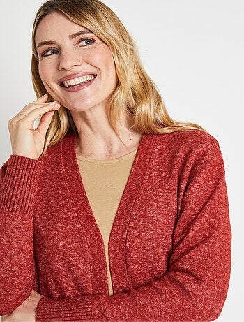 Gilet chiné long bord à bord avec laine