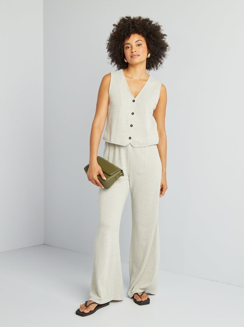 Gilet chiné sans manches Beige - Kiabi