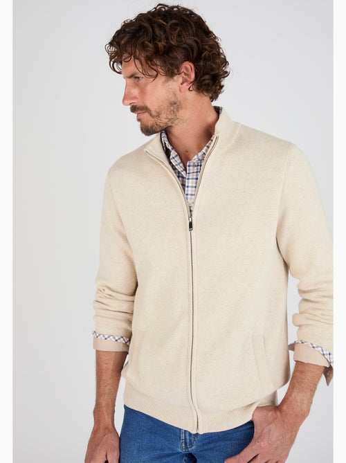 Gilet chiné zippé col montant - Damart - Kiabi