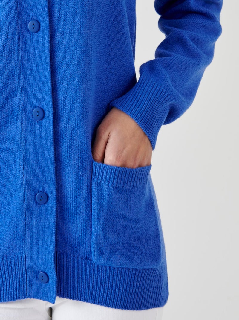 Gilet classique maille jersey  - Damart Bleu - Kiabi