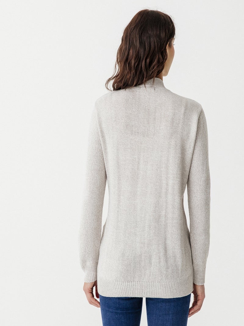 Gilet classique maille jersey  - Damart Gris clair - Kiabi