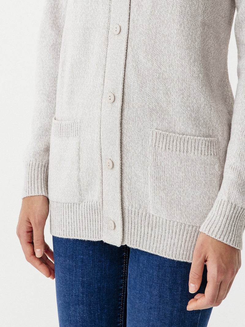 Gilet classique maille jersey  - Damart Gris clair - Kiabi