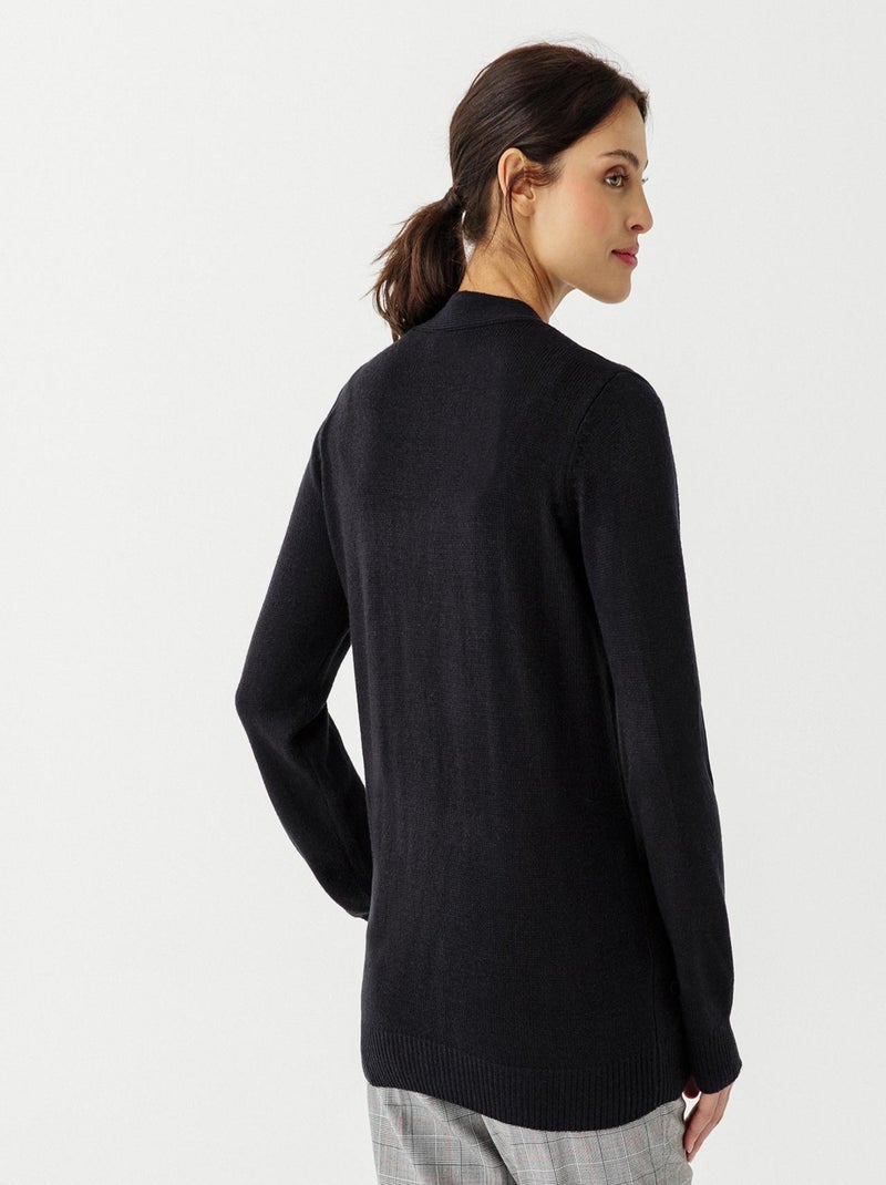 Gilet classique maille jersey  - Damart Noir - Kiabi