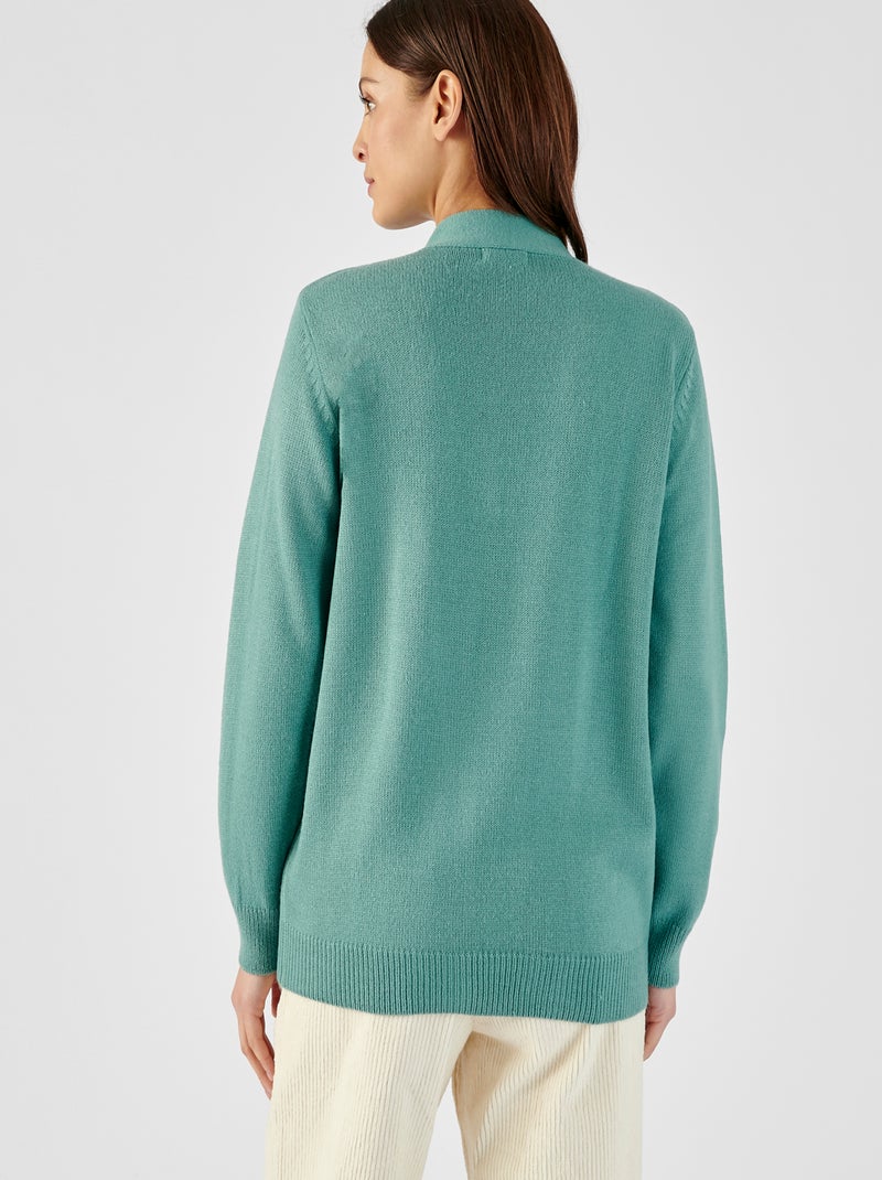 Gilet classique maille jersey  - Damart Vert pastel - Kiabi